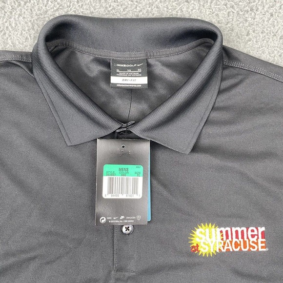 NWT Nike Dri Fit Men’s “Summer At Syracuse” Dark Gray Golf Polo Shirt Size XL - Picture 3 of 9